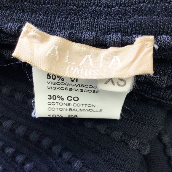 ALAIA BLACK PLEATED AND FLARED VISCOSE KNIT DRESS - Picture 4 of 4